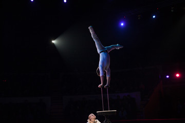 performance of air acrobats in the circus © Andrey