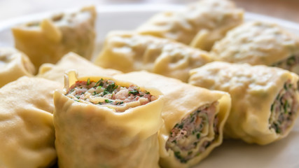 swabian dumplings with minced meat filling
