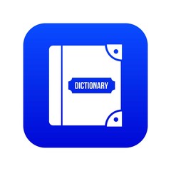 English dictionary icon digital blue for any design isolated on white vector illustration