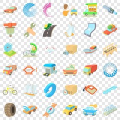 Auto repairing icons set. Cartoon style of 36 auto repairing vector icons for web for any design