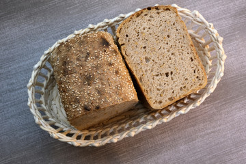 Homemade rye wheat bread baked