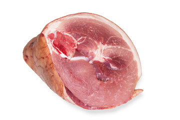 raw pork leg isolated on white background