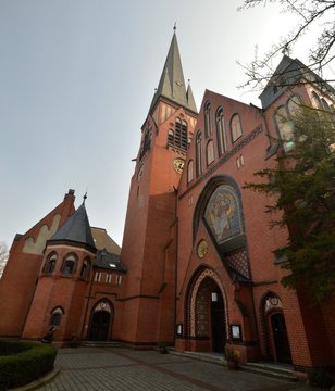 Protestant Auenkirche (Auen Church, built between 1895 and 1897) in Berlin Wilmersdorf on March 25, 2015, Germany