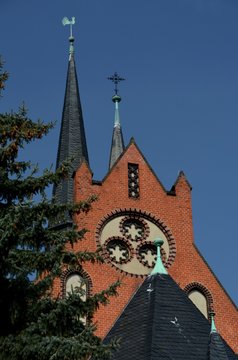 Protestant Auenkirche (Auen Church, built between 1895 and 1897) in Berlin Wilmersdorf on March 25, 2015, Germany