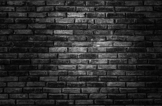 old black brick wall texture background