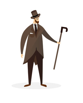 recommend clip art: Fashioned Dandy Cartoon Character. Proud Gentleman