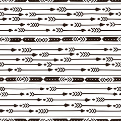 Tribal Arrows and Native Ornament Seamless Vector Pattern