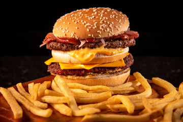 hamburguer french fries