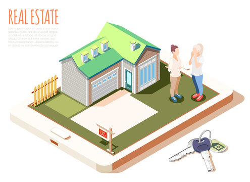 Real Estate Augmented Reality Isometric Composition