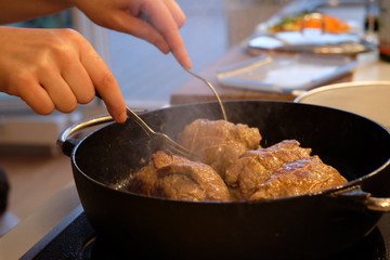 chef preparing food in kitchen