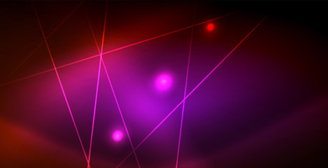 Neon glowing wave, magic energy and light motion background