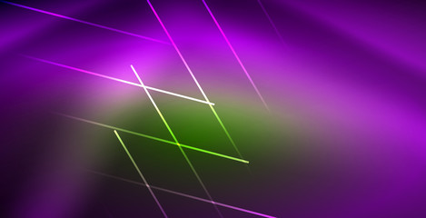 Neon glowing wave, magic energy and light motion background