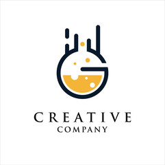 Vector Logo Illustration Letter Lab Dual Meaning Style.