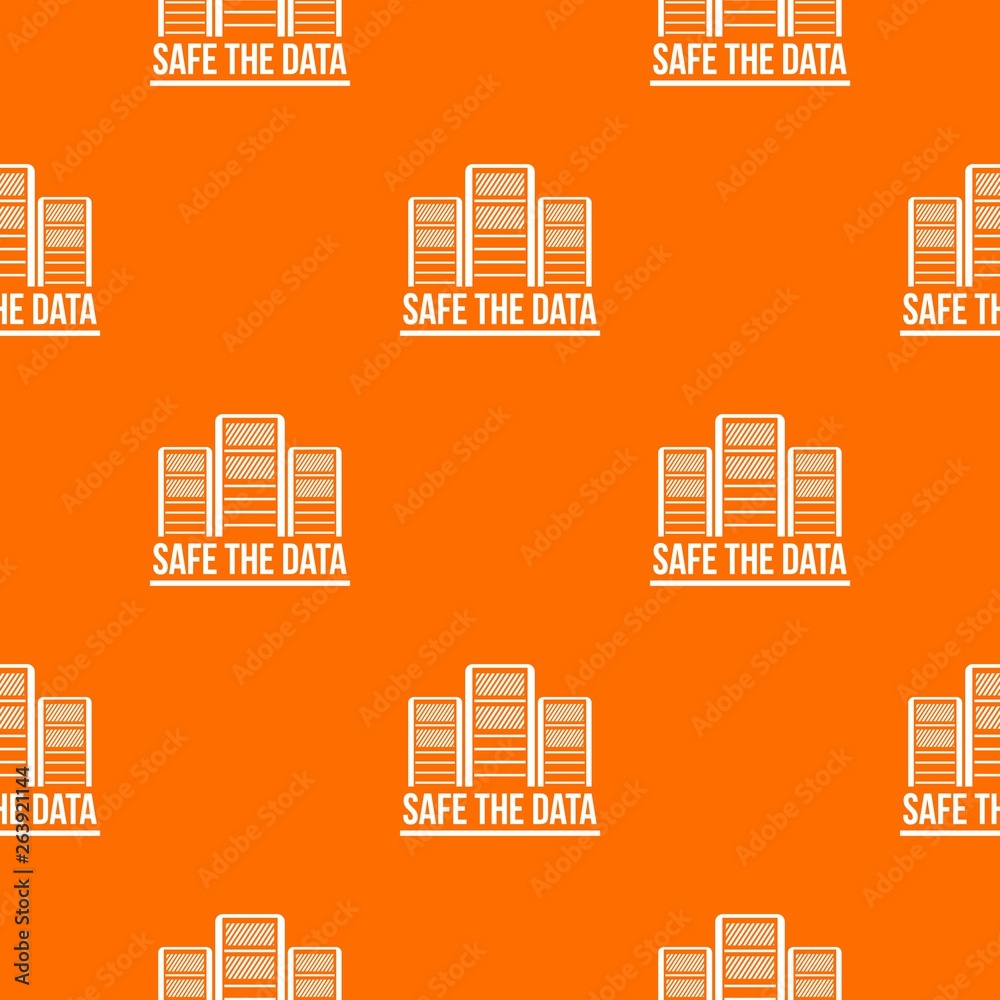 Poster safe the data pattern vector orange for any web design best