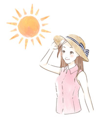 Women who take UV protection.