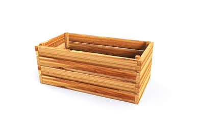 Wooden box for fruits and vegetables 3d render