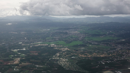 Aerial view of countryside in Dalat, Vietnam
