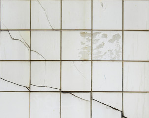 old tile wall with crack texture