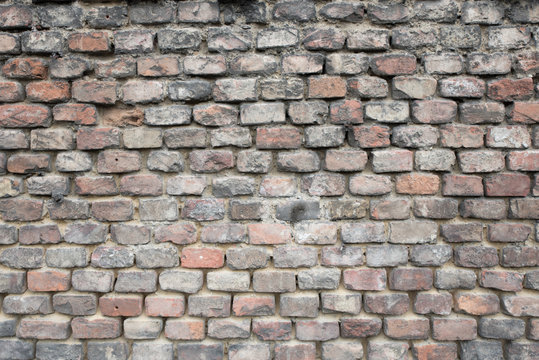 Wand Mauer Hintergrund Textur Ziegelstein Ziegelmauer Verfallen Alt Grau Braun Beton Ziegel Zement