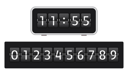 Retro old school clock with flip numbers