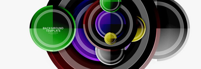 Obraz premium Circle geometric abstract background template for web banner, business presentation, branding, wallpaper