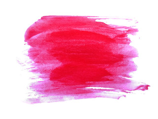 Abstract watercolor on white background. Red watercolor scribble texture. Red abstract watercolor background. It is a hand drawn.