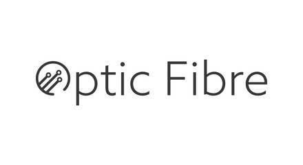 Optic Fibre logotype with cable and modern font.