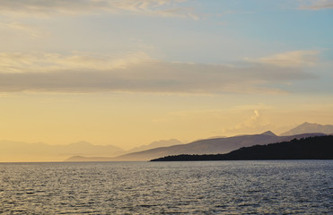 Beautiful landscape. Sunset over the sea.