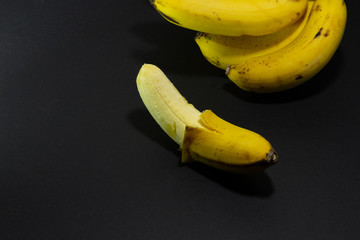 conceptual shot of banana that have been peeled