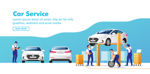 Car service and repair. Vector illustration.