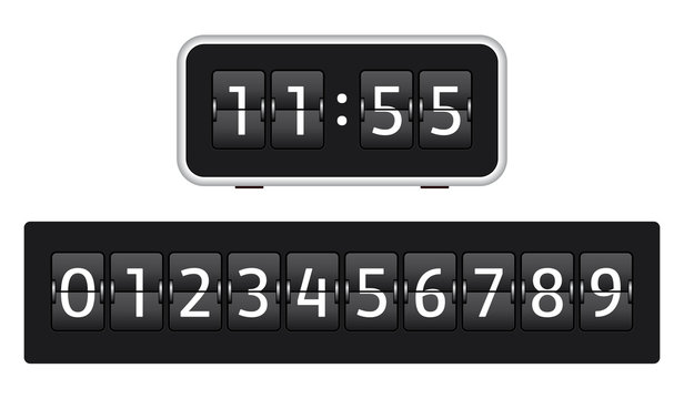 Retro old school clock with flip numbers