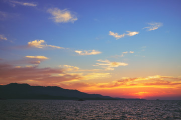 Beautiful landscape. Sunset over the sea.