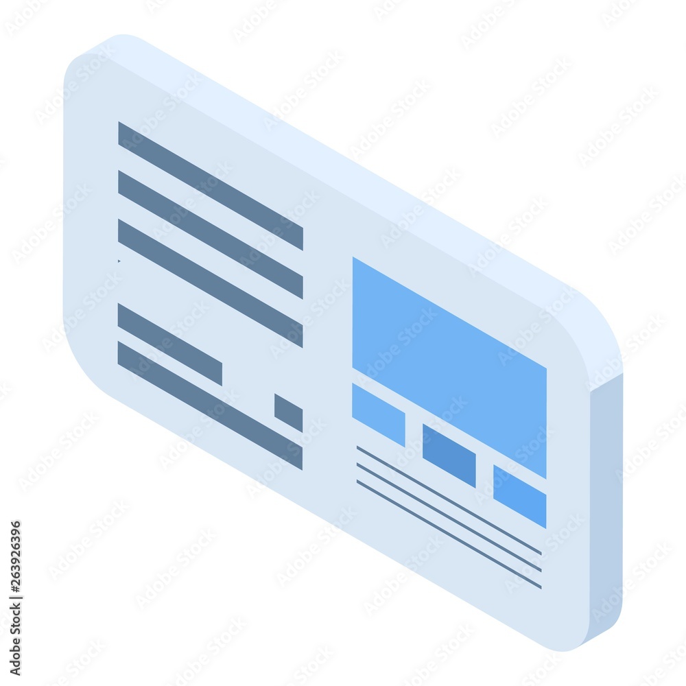 Poster web page icon. isometric of web page vector icon for web design isolated on white background