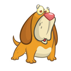 Cartoon funny beagle dog illustration