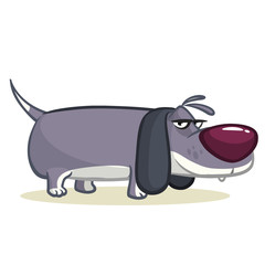 Funny beagle dog cartoon illustration