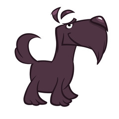 Pretty and funny scottish terrier dog cartoon illustration