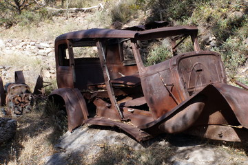 Wrecked Abandoned Car in NM Ghost Town