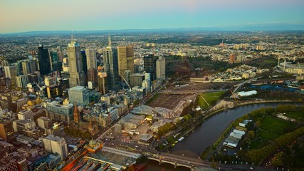 Naklejka na ściany i meble Bird eye view of Melbourne, Australia