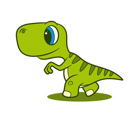 Vector funny cartoon baby Dinosaur. 