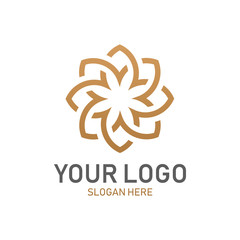 Gold Flower symbol logo vector template