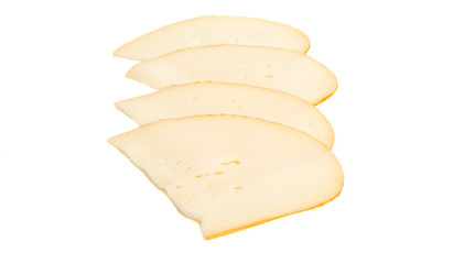 sliced french cheese isolated