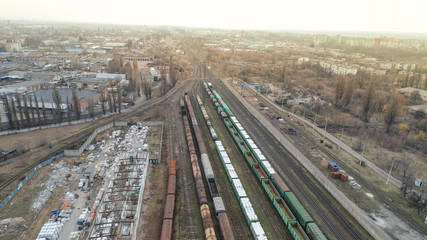 aerial view of the railway station 