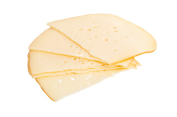 sliced french cheese isolated