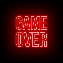 Neon game over green sign on dark background. © TanyaFox