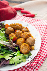 Traditional delicious couscous beef balls