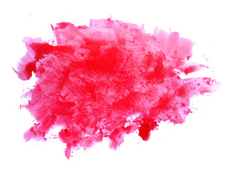 Abstract watercolor on white background. Red watercolor scribble texture. Red abstract watercolor background. It is a hand drawn.