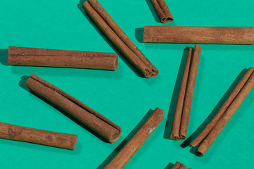 dried flowers of the Cinnamomum plant, flat view photo. sale, business, preparation for cooking a dish