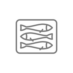 Sprats, fish line icon.