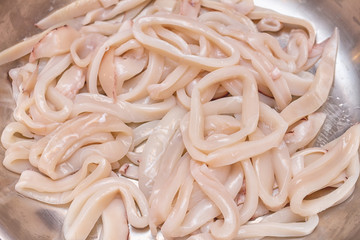 cooking squid rings seafood homemade raw
