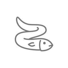 Eel, fish, aquatic animal line icon.